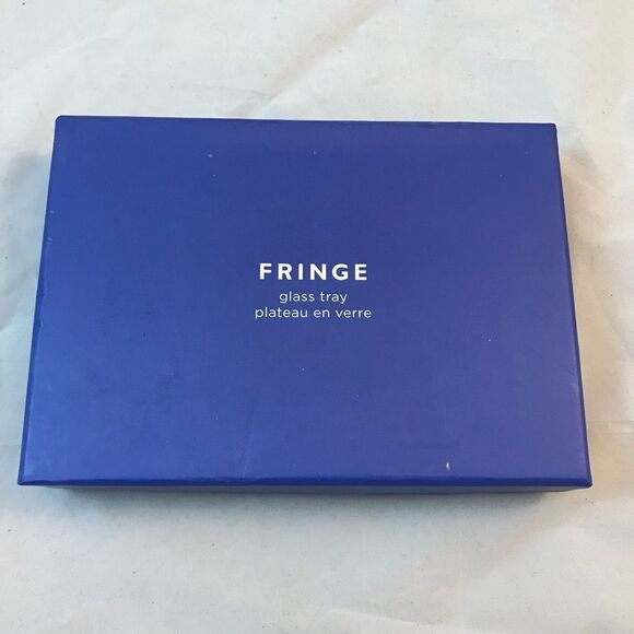 Happy Hanukkah! Tray Glass Holiday Blue Fringe Rectangle Catch All Unisex Decor - Picture 2 of 8